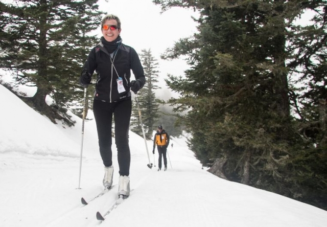 practicando en el bosque
